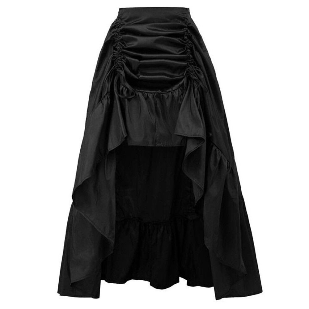 PetticoatScarlet Darkness Women Renaissance Bustle Pirate Skirts Black L